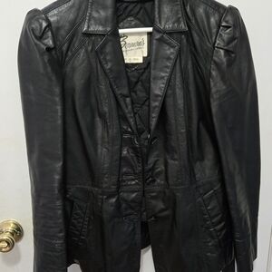 Sleek Black Leather Jacket for Women